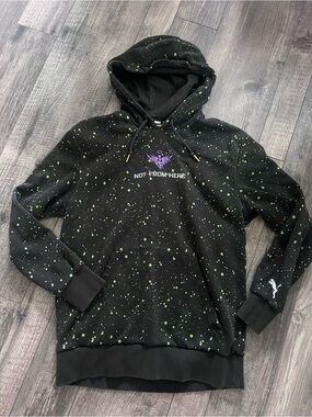 Puma Black hoodie with Green Splatter LaMelo Not from Here